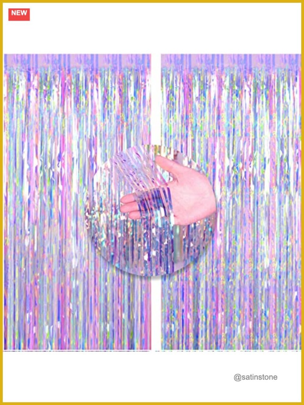 Metallic Tinsel Foil Fringe Curtains Photo Booth Backdrop Decorations Party Prop